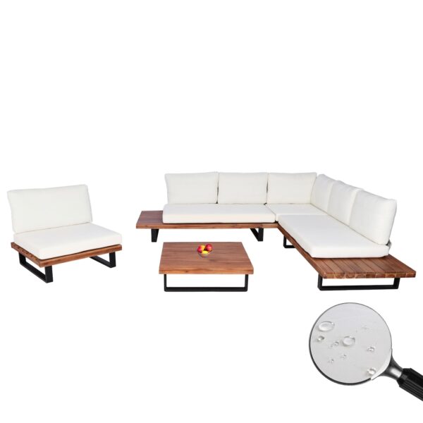 Garten-Garnitur mit Sessel MCW-H54