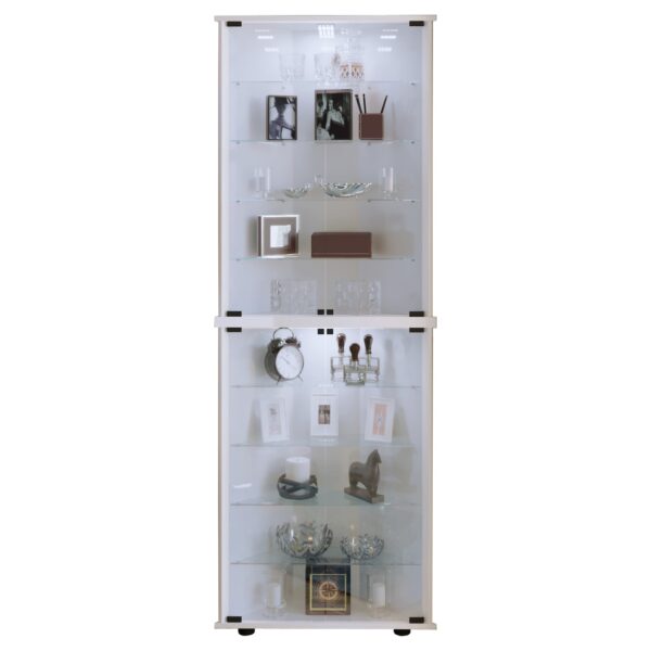 VCM Holz Glas Vitrine Sammelvitrine Glasvitrine Eckvitrine Standvitrine Vecko XL