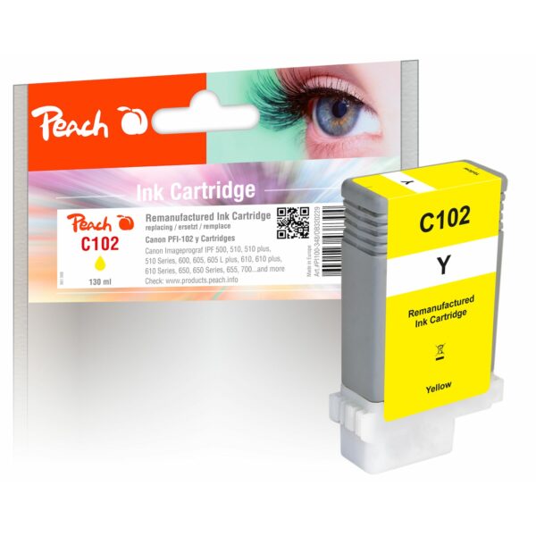 Peach C102 Y XL-Druckerpatrone ye ersetzt Canon PFI-102Y