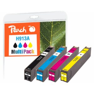 Peach HP 913 A 4 Druckerpatronen (bk