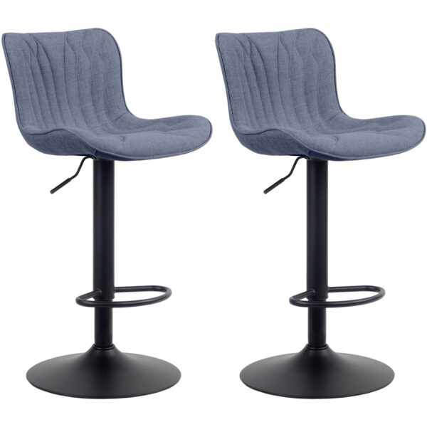 CLP 2er Set Barhocker Linus - Höhenverstellbare Barstühle - 360° Drehstühle Mit Rückenlehne Für Küche Und Bistro