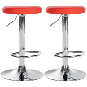 CLP 2er Set Barhocker Ponte Kunstleder I Drehbarer Thekenhocker I Höhenverstellbarer Hocker I Küchenhocker mit Metallgestell
