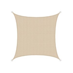 UV Sonnensegel 3x3 m HDPE Quadrat Sonnenschutz Überdachung Garten Balkon Beige