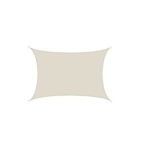 UPF50+ UV Sonnensegel 3x4 Polyester Rechteck Wasserabweisend Garten Balkon Beige