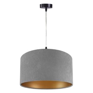 Pendelleuchte Hängeleuchte Jalua P Velours grey & gold Ø 50 cm 10673