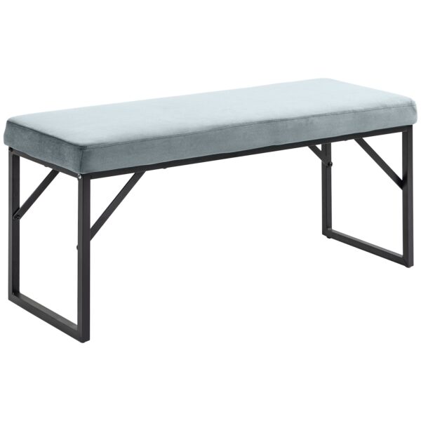 HOMCOM Sitzbank mit Samtoptik blau 100L x 35B x 47H cm