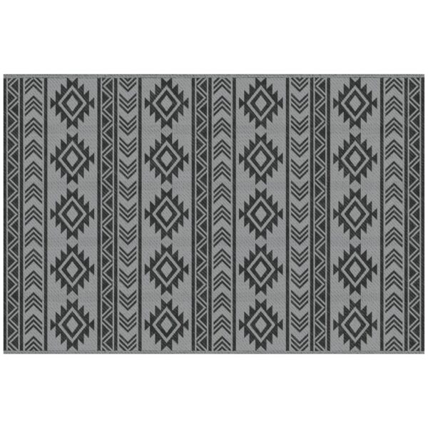 Outsunny Outdoor Teppich mit doppelseitigem Design grau 182L x 274B x 0