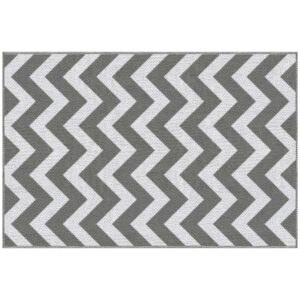 Outsunny Outdoor Teppich mit doppelseitigem Design grau 121L x 182B x 0
