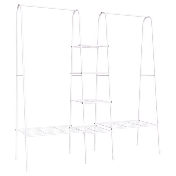 HOMCOM Kleiderständer mit 6 Regale weiß 176 x 47 x 177 cm (BxTxH)