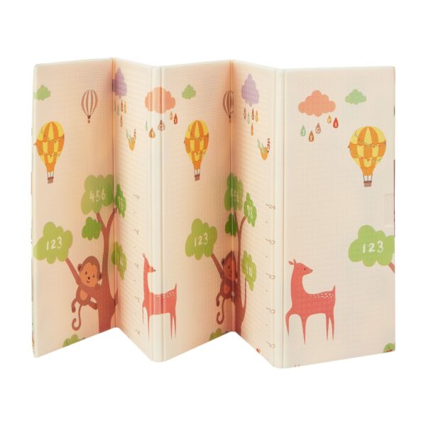 Juskys Kinder Spielmatte Jakob 180x200 cm Tiere - XXL Matte Schaumstoff - faltbar & soft - Beige