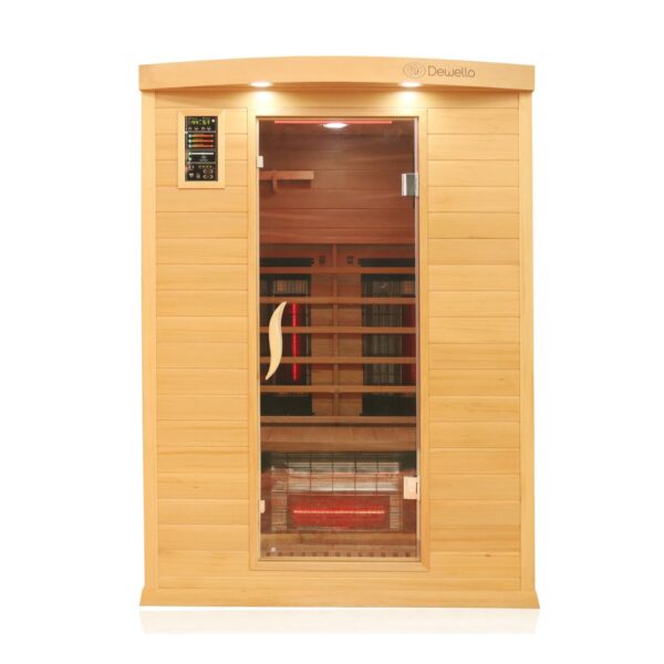 Dewello® Infrarotkabine Infrarotsauna PIERSON PRO 135cm x 105cm Hemlock-Zeder inkl. DUO Strahler