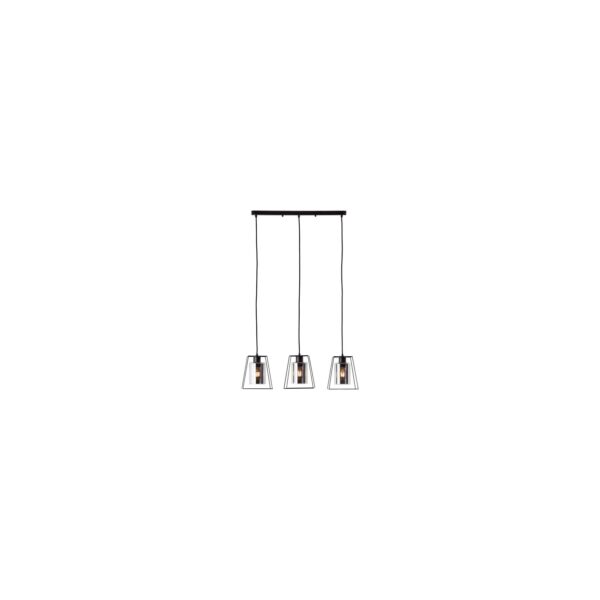 BRILLIANT Luxor Pendelleuchte 3flg schwarz matt/cognac   3x A60
