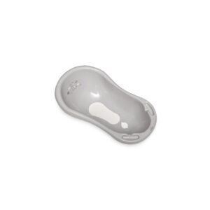 Lorelli Babybadewanne 1013046 Wasserablauf 84 cm Ablagefächer ergonomische Form grau weiß