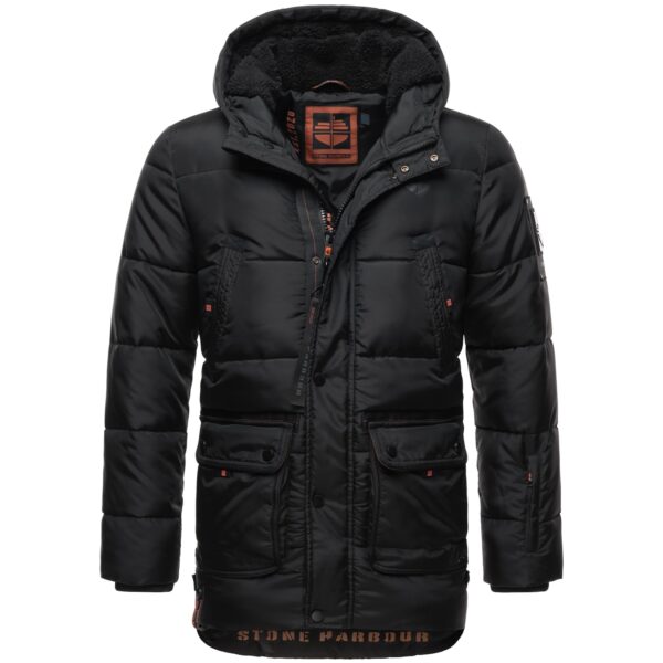 STONE HARBOUR Herren Winterjacke Lange Parka Jacke Kapuze warm gefüttert Mironoo