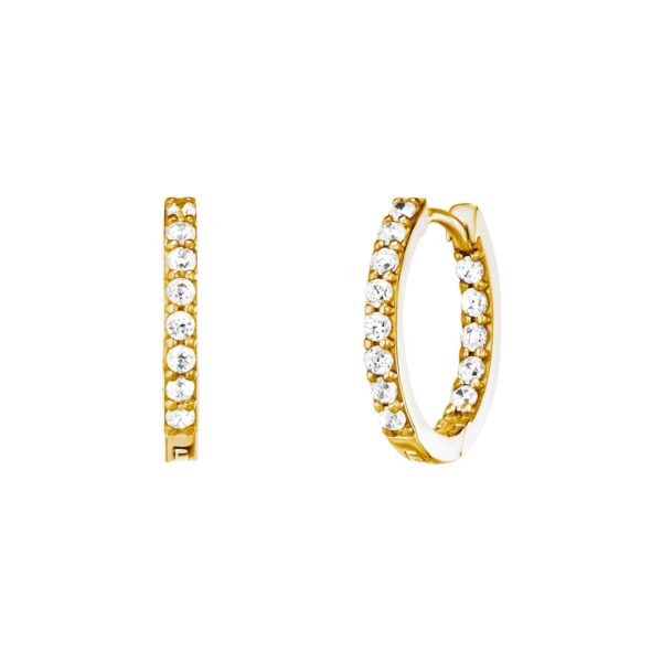 Julie Julsen Klappcreolen 925/- Sterling Silber vergoldet Zirkonia  15mm