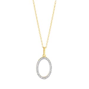 Diamonds by Ellen K. Anhänger mit Kette 925 Sterling Silber vergoldet gelb zweifarbig Diamant 0
