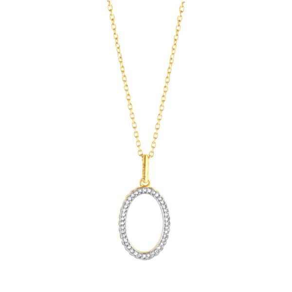 Diamonds by Ellen K. Anhänger mit Kette 925 Sterling Silber vergoldet gelb zweifarbig Diamant 0