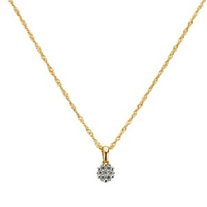 Fascination by Ellen K. Halskette 375/- Gelbgold zweifarbig Zirkonia