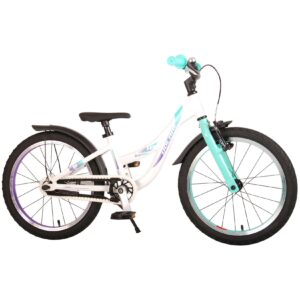 Kinderfahrrad Glamour für Mädchen 18 Zoll Kinderrad in Weiß/Mintgrün
