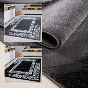 Teppich modern Designer Wohnzimmer Abstrakt Muster Grau oder Schwarz