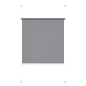 Ondeco Tageslicht Rollo ohne Bohren Klemmrollo Alternative Plissee Klemmfix Sichtschutz Sonnenschutz Farbe: Grau