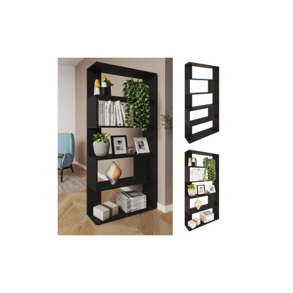 VICCO Raumteiler Schwarz Regal 5 Fächer 80 x 162