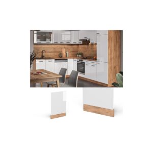 Vicco Geschirrspülerfront Blende Küchenzeile R-Line 45 cm Goldkraft Weiß