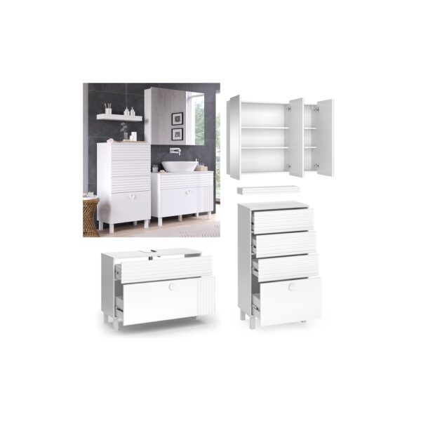 Vicco Badmöbel-Set Sola Weiß matt