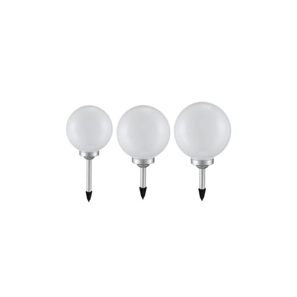 3er Set LED Solar Kugeln in verschiedenen Größen